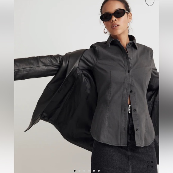 Madewell Darted Button-Up Shirt in (Re)generative Chino NO115 - Gray - Size 8 - Picture 1 of 13
